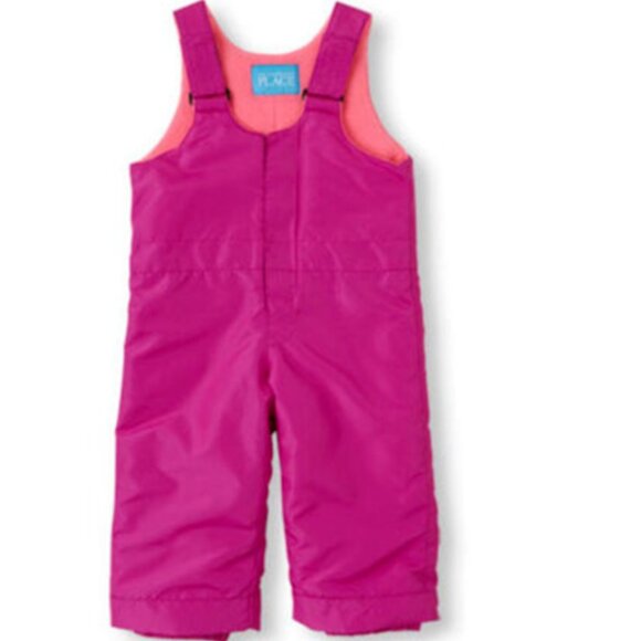The Children's Place Toddler Baby Girls Snow Overalls Fleece-lined Bib P… - Picture 1 of 6